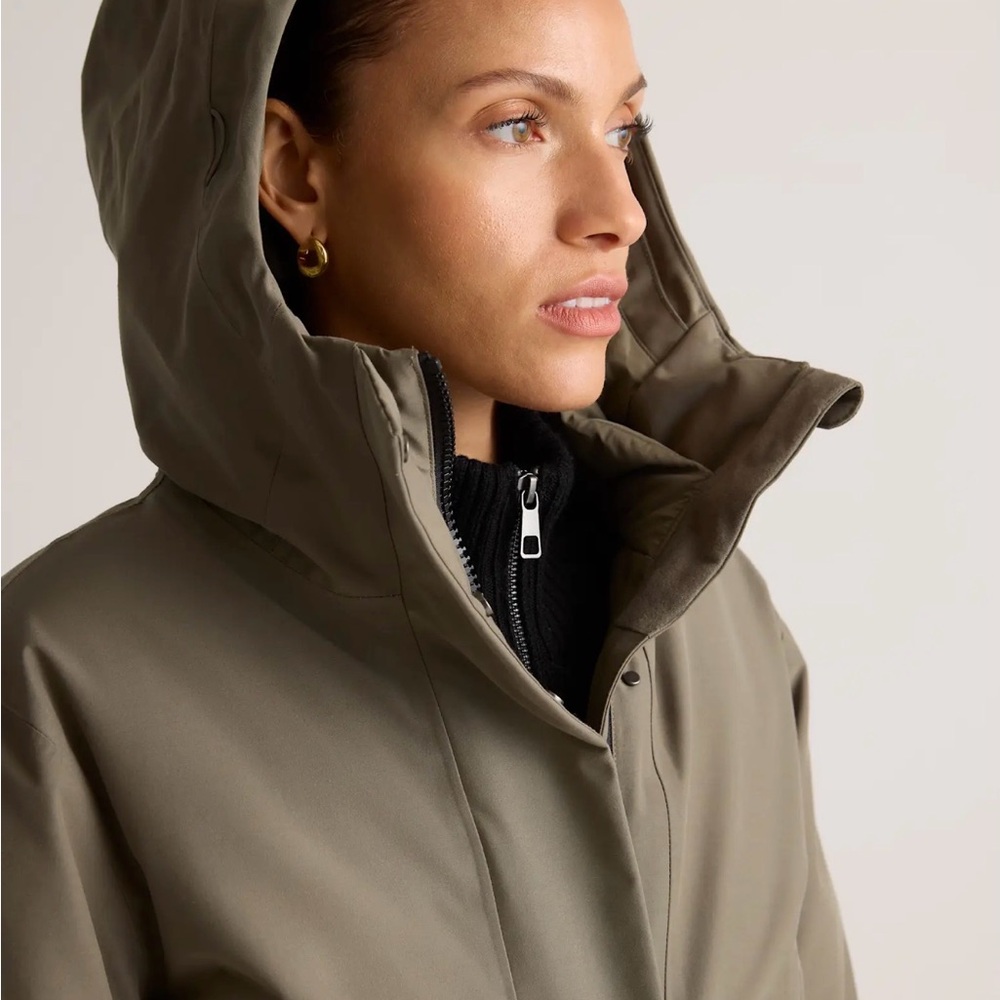 Quince NWOT Women’s Responsible Down Hooded Long Parka Faded Cargo medium Y878 - Picture 8 of 15